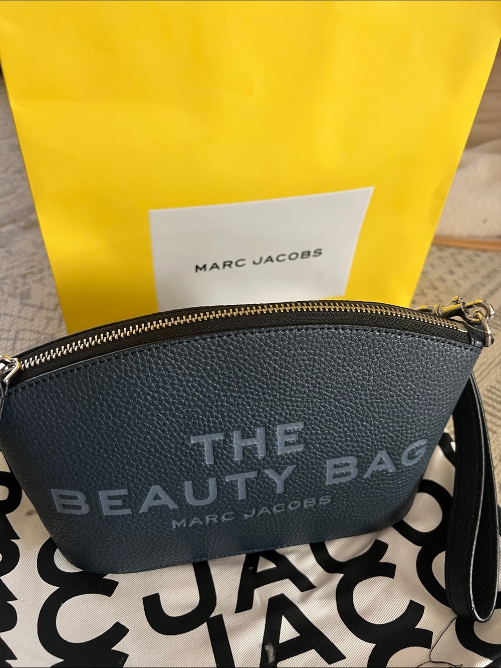 Marc Jacobs Navy Pebbled Leather Mini Pouch